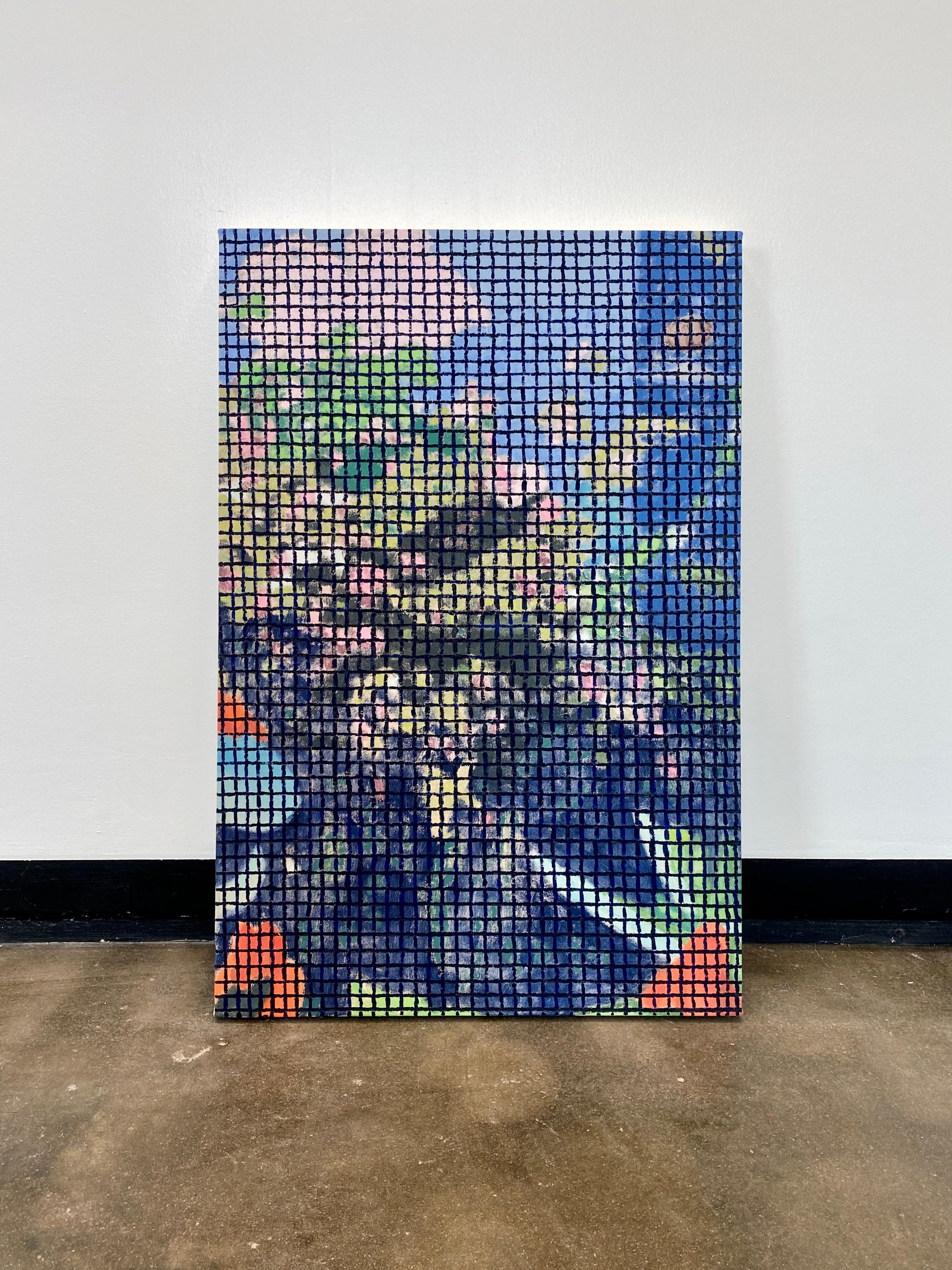 Blumen (Durch einen Raumteiler), zeitgenössische Landschaftsmalerei, Inneneinrichtung, Blumen – Art von Bradley Kerl