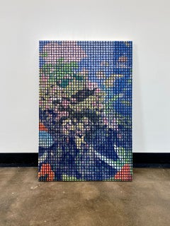 Flowers (Through a Screen), Contemporary Landscape Painting, Interiors, Flora