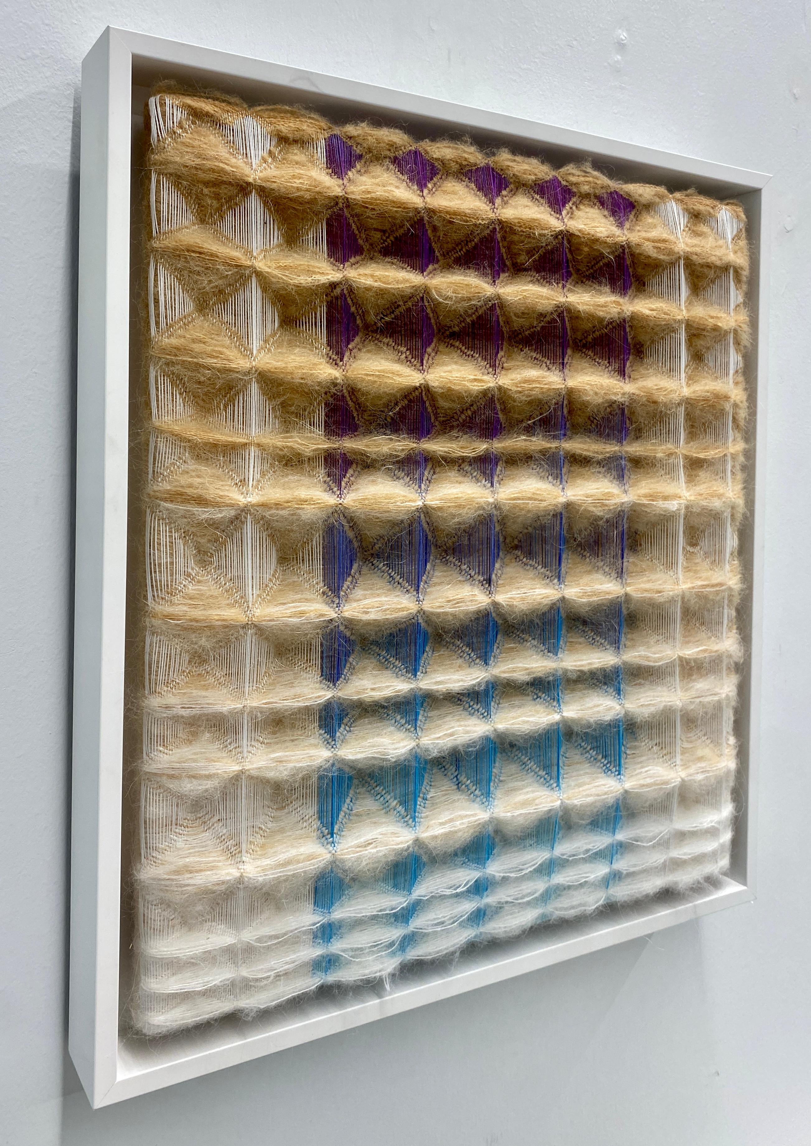 ANYA MOLYVIATIS (b.1994) sculpts visual and tactile landscapes by unifying her love for fibers and design. With color gradients, weaving structures, and materiality, she shapes space into one with depth and motion. Seeking answers to our questions