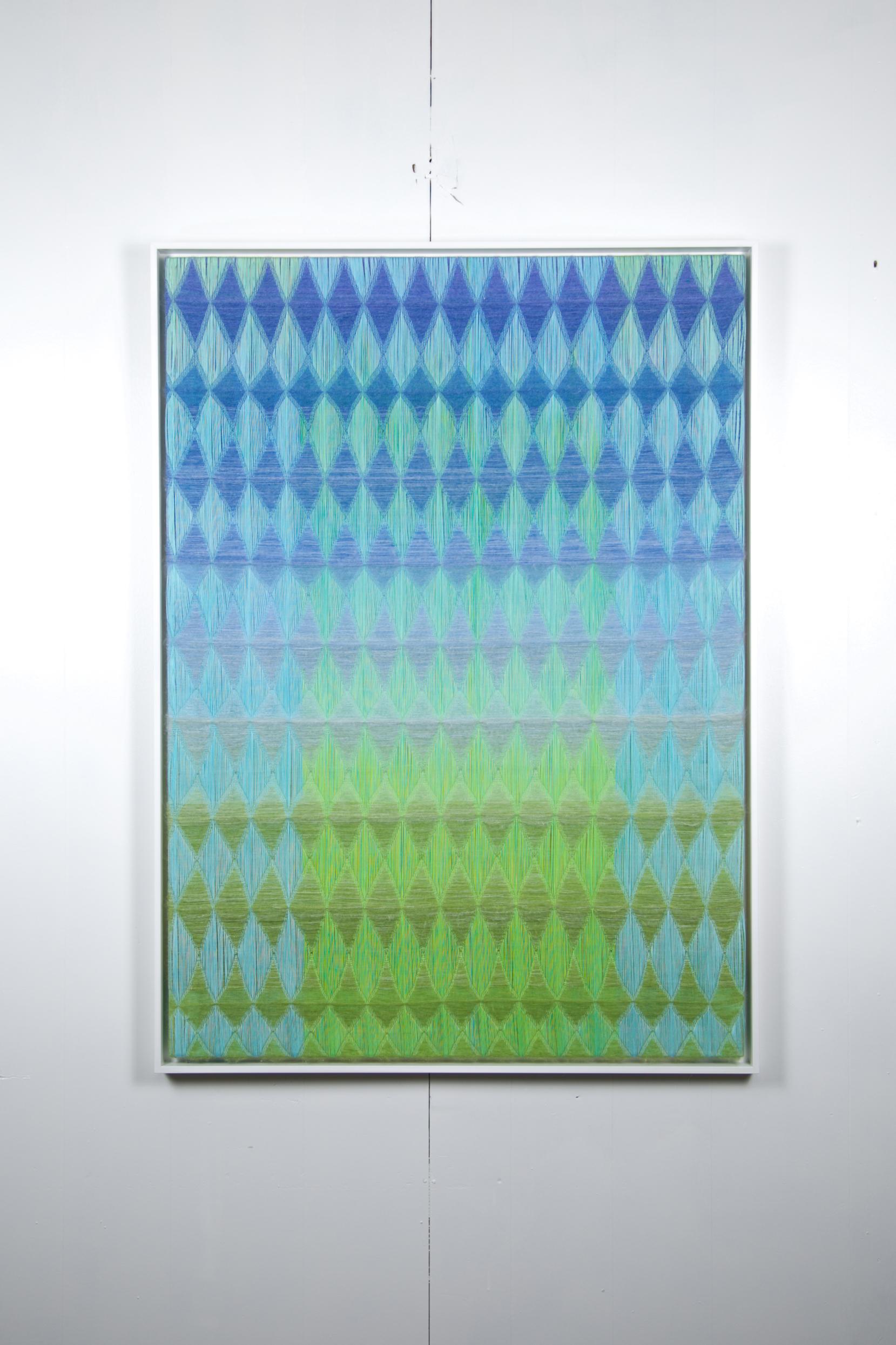 Glow, Contemporary 3D Textile, Framed, Geometric, Structural 