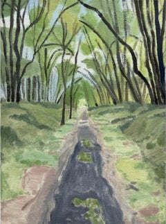 Boisbuchet Run Club(Steven's Bane), Contemporary Watercolor Painting, Landscape