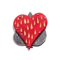 Heart Rain Spade Lapel Pin Jewelry, FPavy designer , made by T Mann design