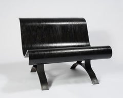 Black Wave Bench : bent poplar plywood and bent steel seating 