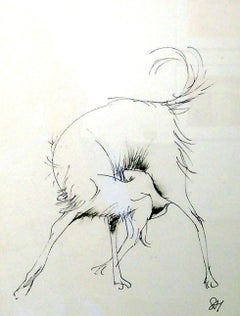 Vintage Untitled : Drawing of a dog