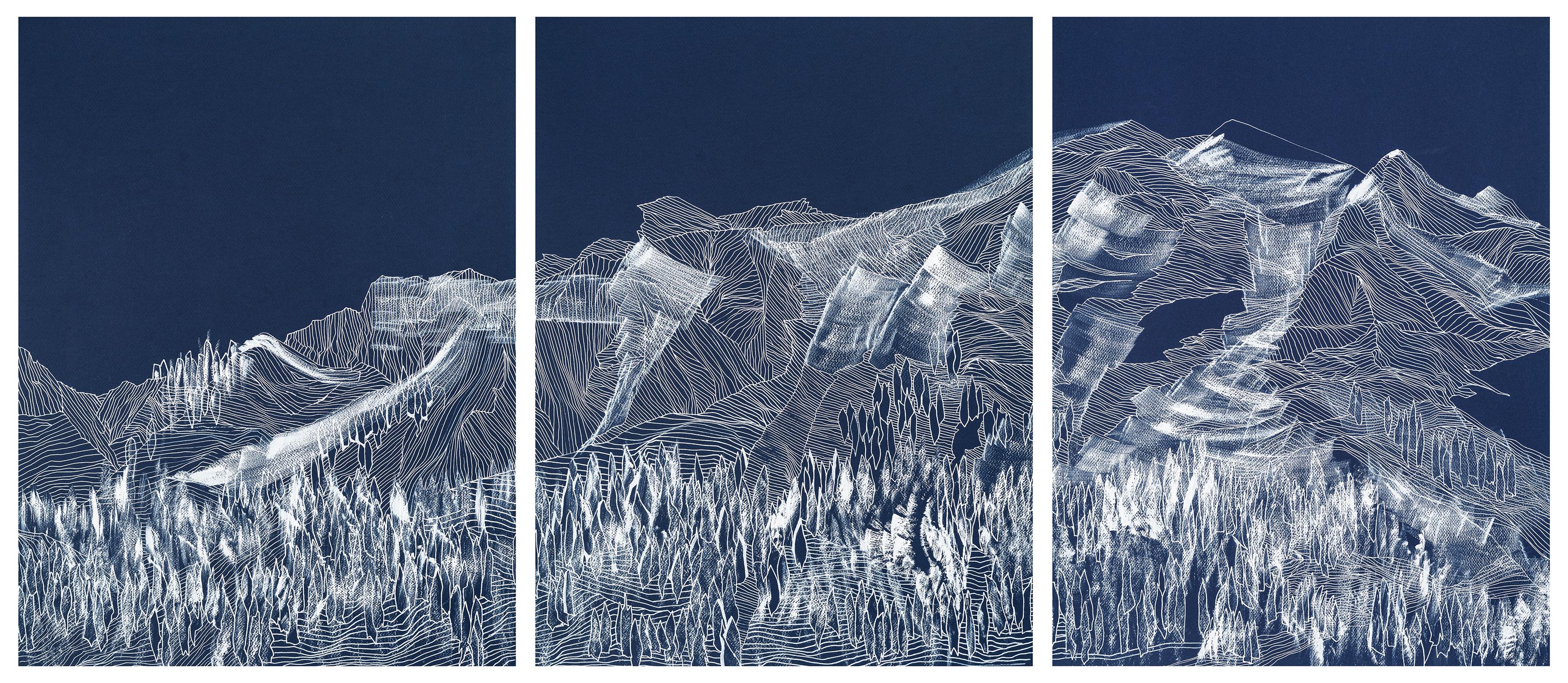 Beyond Louise : landscape artwork on paper - Mixed Media Art by Yen Ha