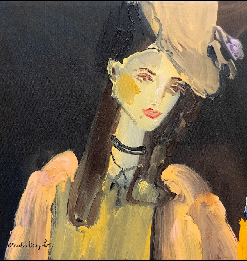 Kubrick Lady Honoria - Écharpe à la mode en cachemire/moyen mélangé moderne - Expressionniste Art par Claudia Doring-Baez
