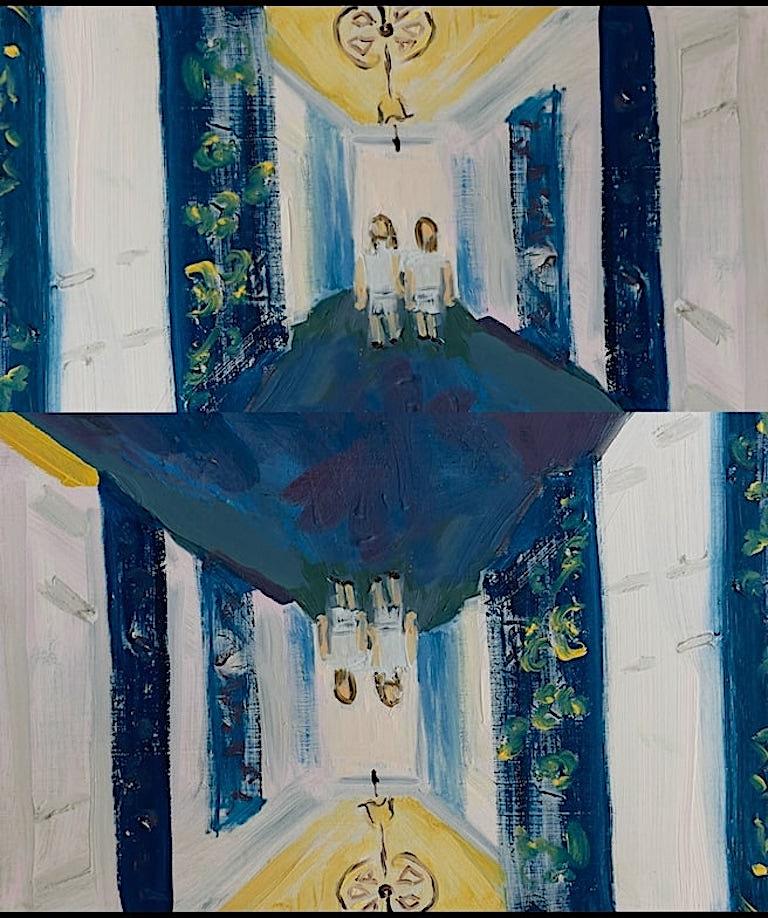 Kubrick Shining Scarf : Fashionable Cashmere/Modal blend Scarf - Expressionist Art by Claudia Doring-Baez