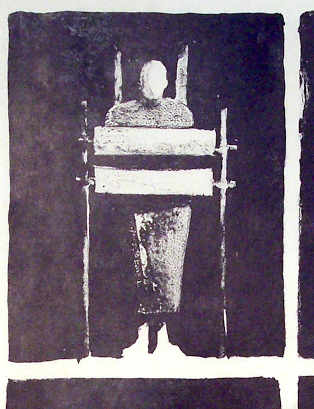 Etcher Four-Ways: Black and white lithograph - Abstract Art by Chaim Koppleman