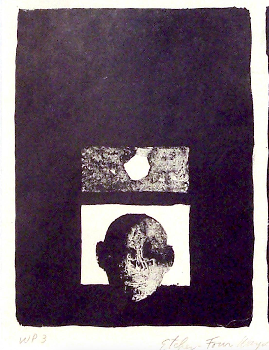 Etcher Four-Ways: Black and white lithograph For Sale 2