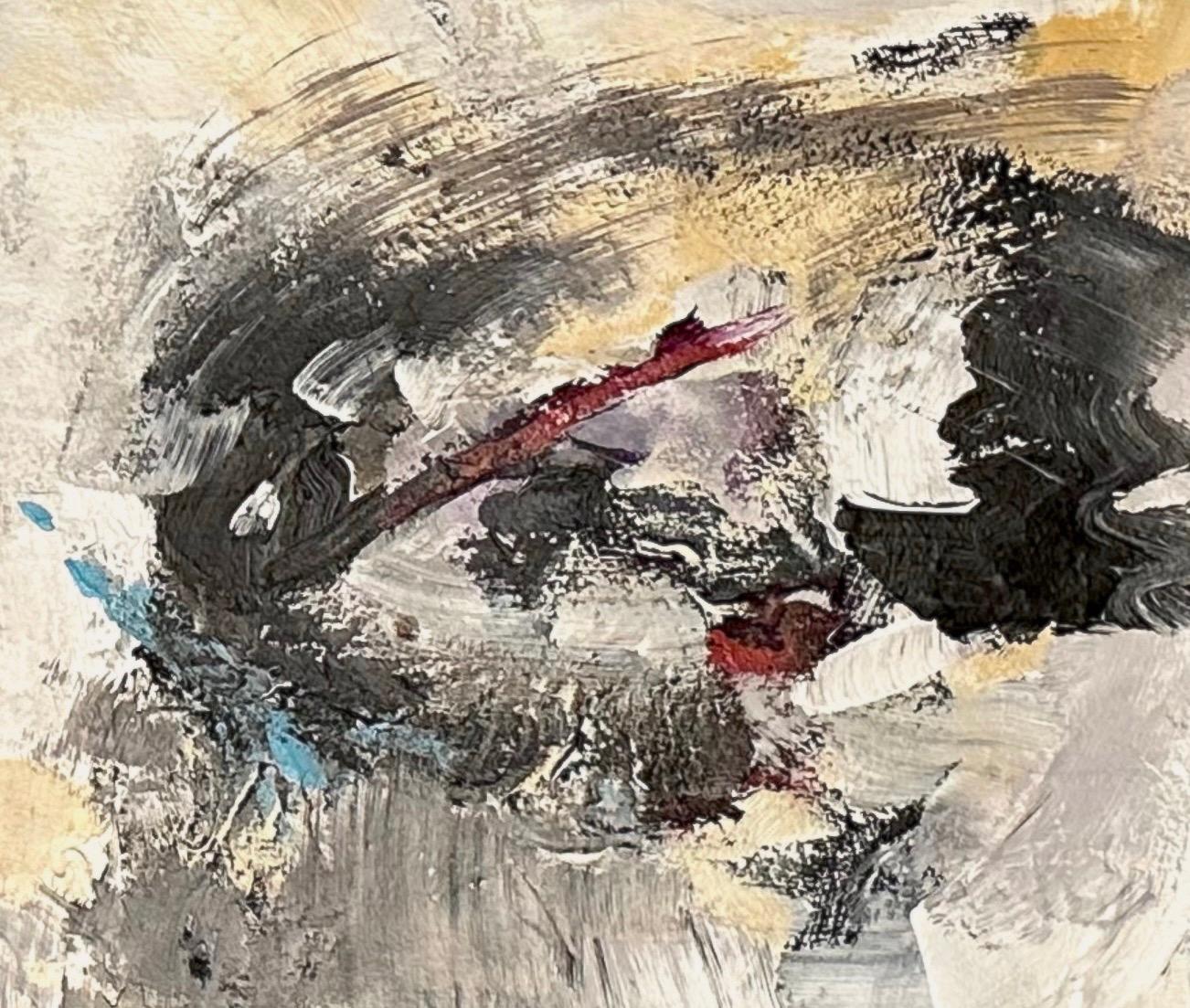 The Silent Sessions II : Abstract artwork on paper - Beige Abstract Painting by Iliyan Ivanov