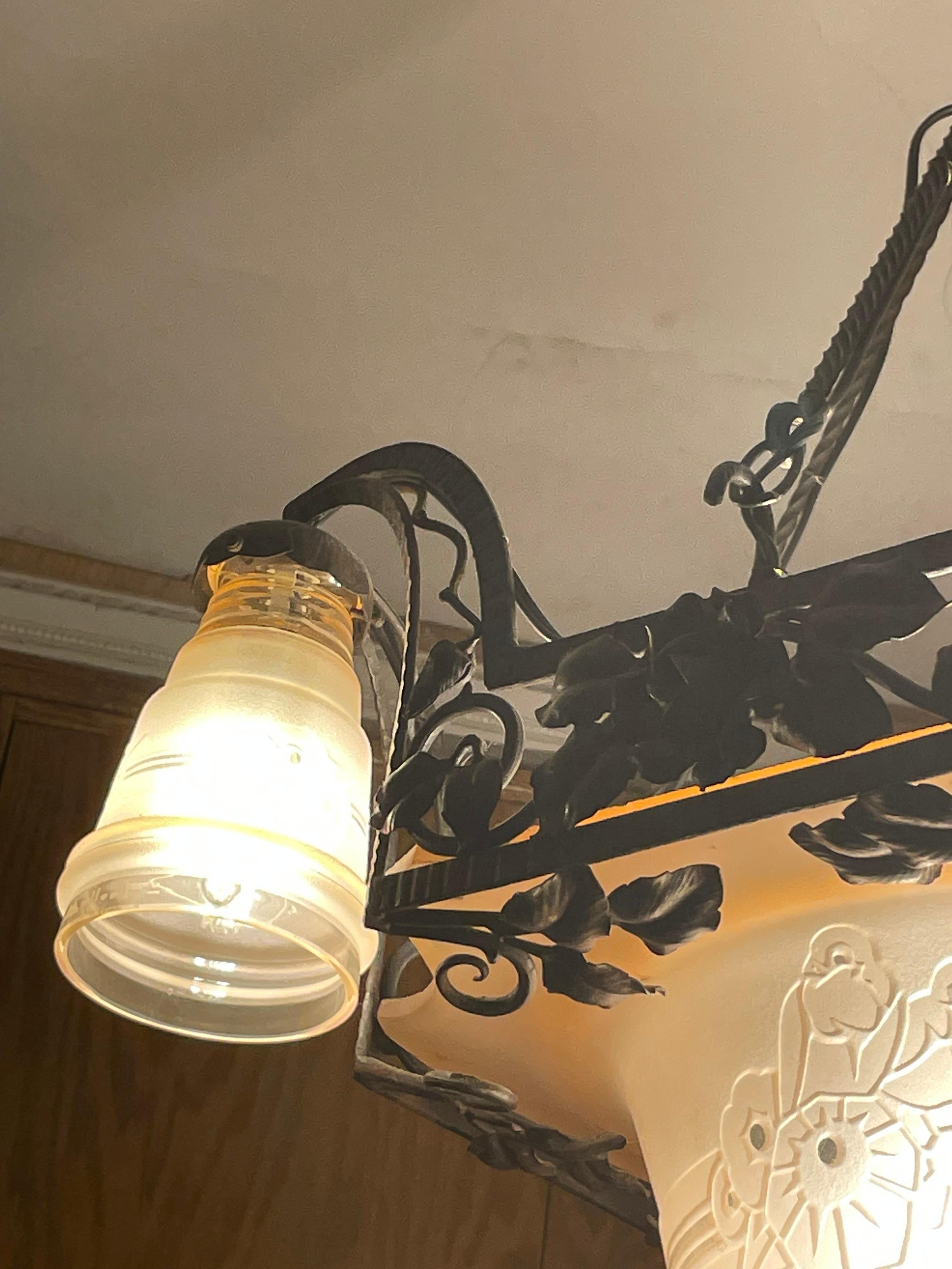 Lampe antique faite à la main par I Muller Frères en vente 4