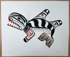 La baleine tueur de Kwakiutl, sérigraphie couleur, édition sérigraphiée, Première Nations, Canada