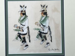 Pueblo Dancers, painting, by Tonita Pena, Cochiti, Pueblo, Santa Fe, Native Amer