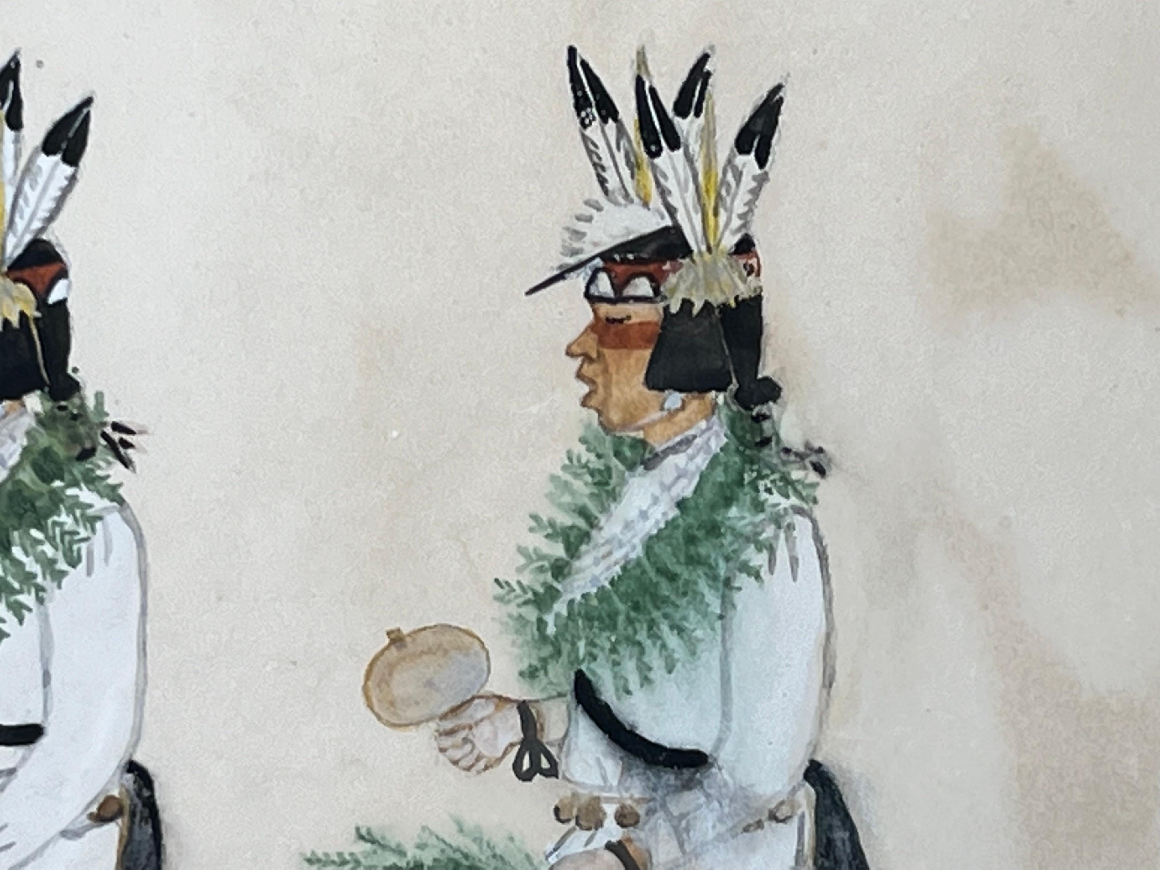 Danzantes Pueblo, pintura, por Tonita Pena, Cochiti, Pueblo, Santa Fe, Native Amer 1