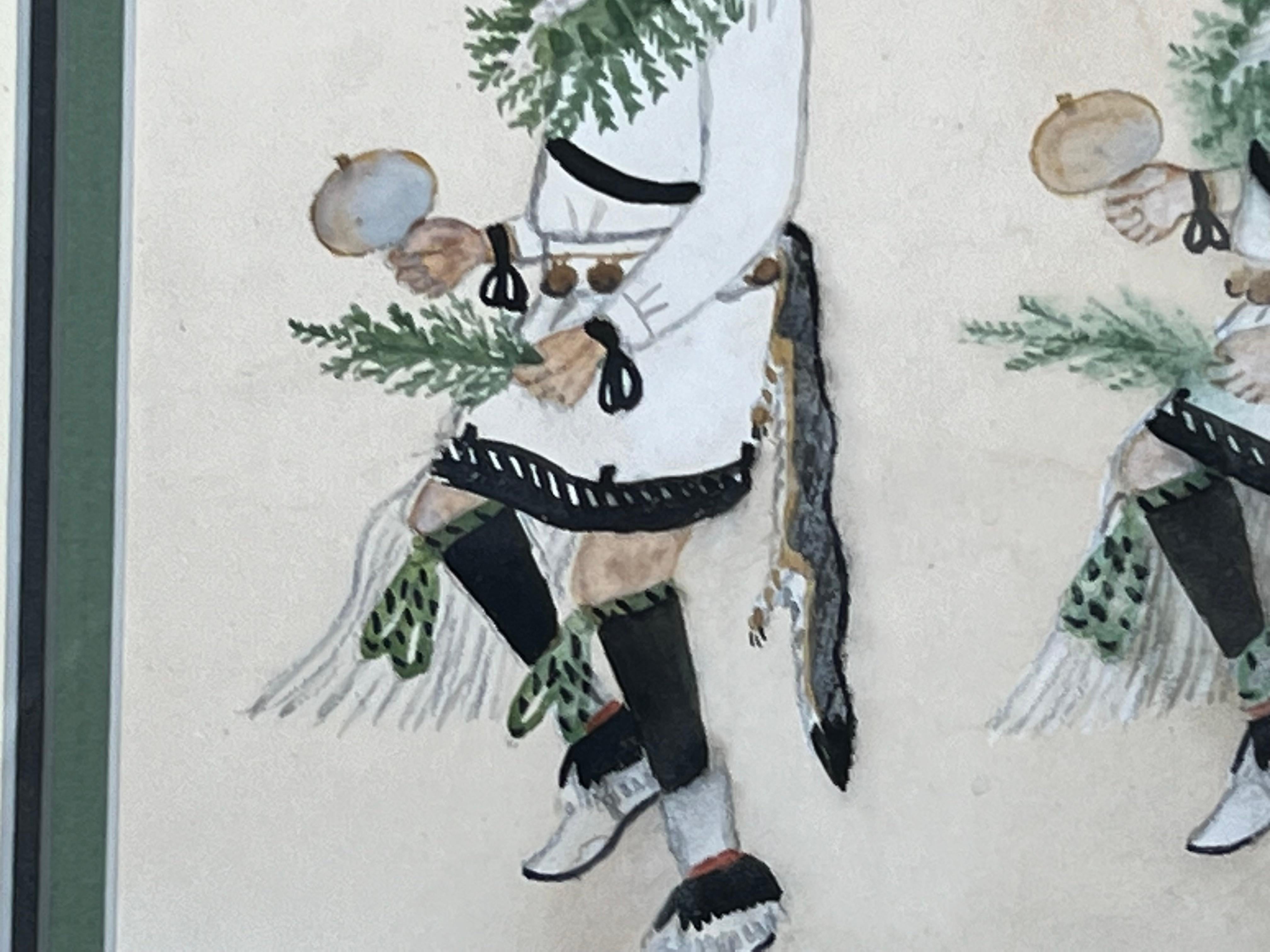 Danzantes Pueblo, pintura, por Tonita Pena, Cochiti, Pueblo, Santa Fe, Native Amer 3