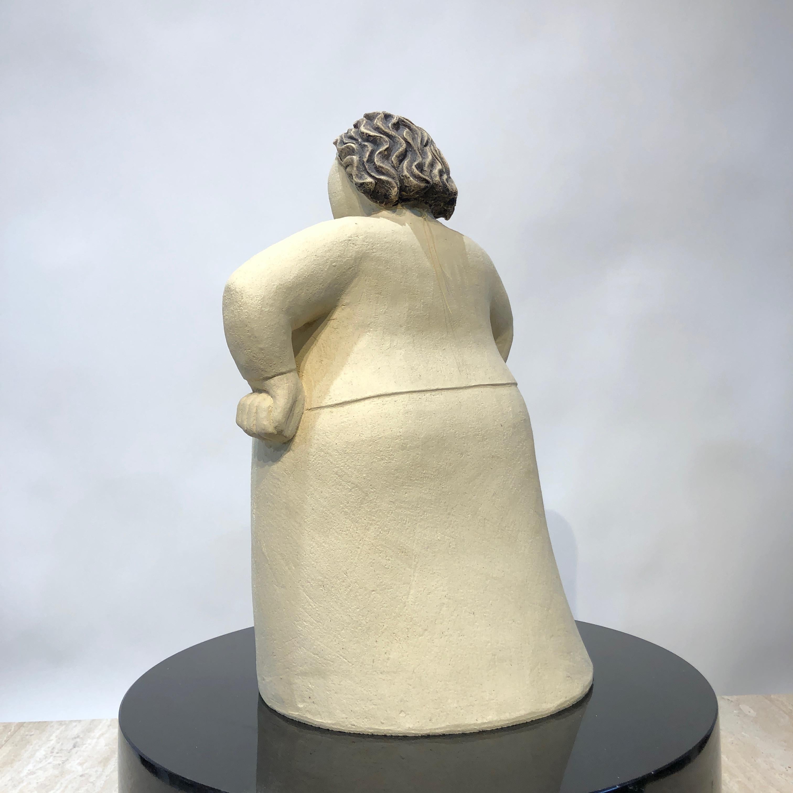 Whaea- The Matriarch, ceramic figurative sculpture, female, clay, Maori woman - Sculpture by Noelle Jakeman