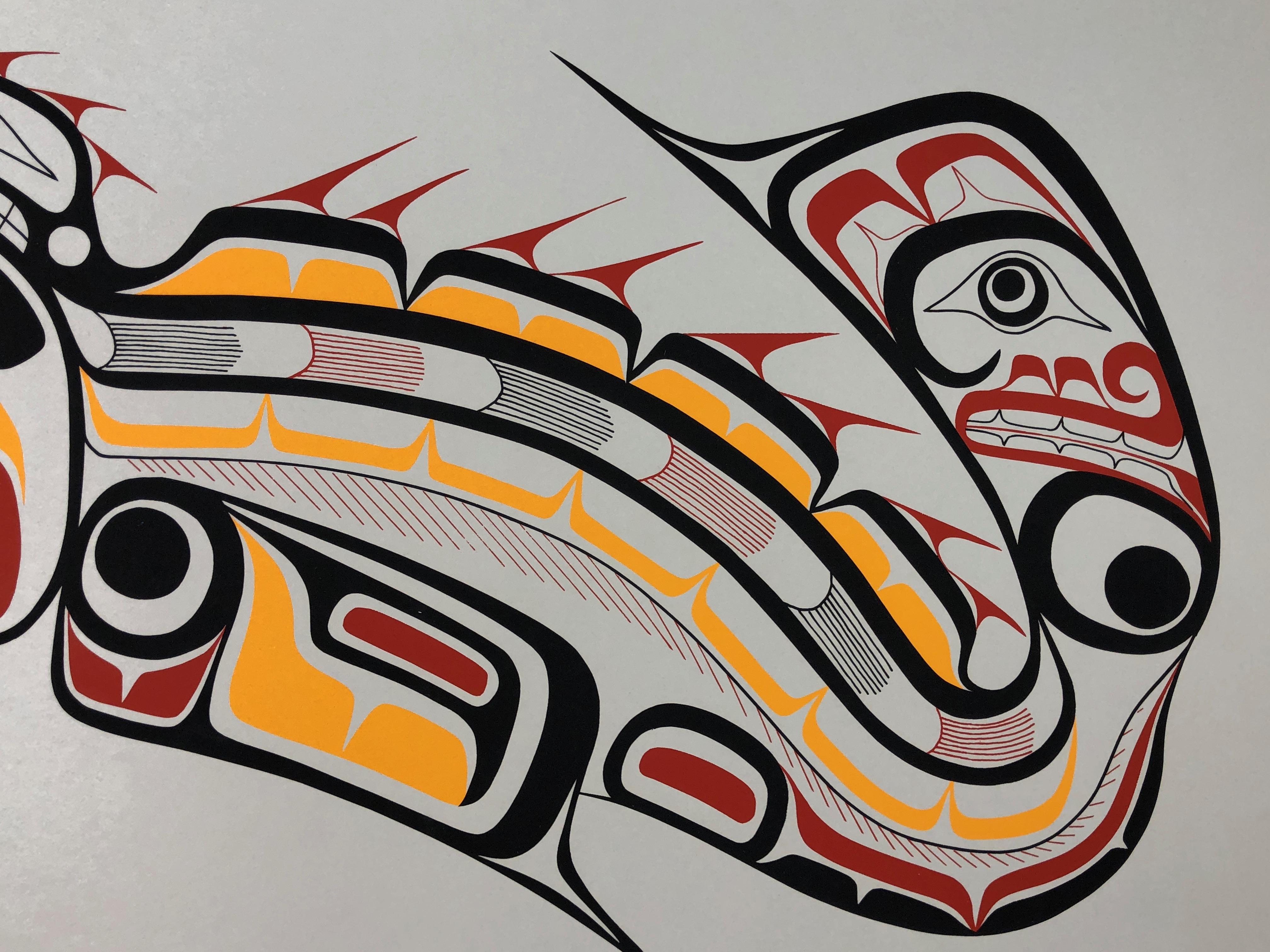 Kwakiutl Sculpin, color screen print edition, signed, First Nations Canada - Print by Tony Hunt Sr.