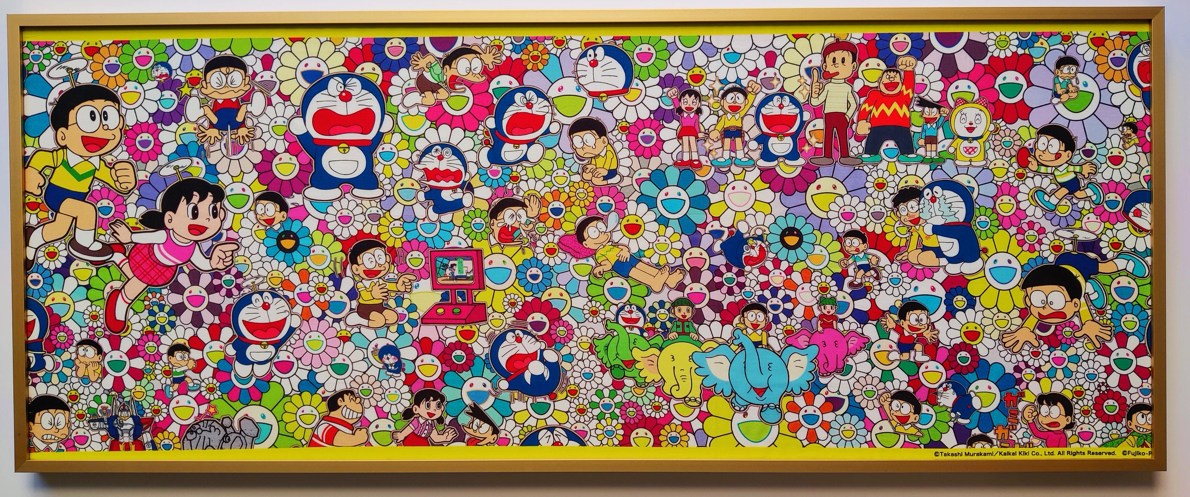 Takashi Murakami  x Doraemon 

Limitierte Auflage für die Ausstellung Tokio 2017

MATERIAL: 100% Baumwolle

Abmessungen: 89,5 x 32,5 cm

Rahmen Abmessung:  91.6 x 36.5 x 2.5 cm

Eingerahmt mit dem goldenen Aluminiumrahmen und UV-geschütztem