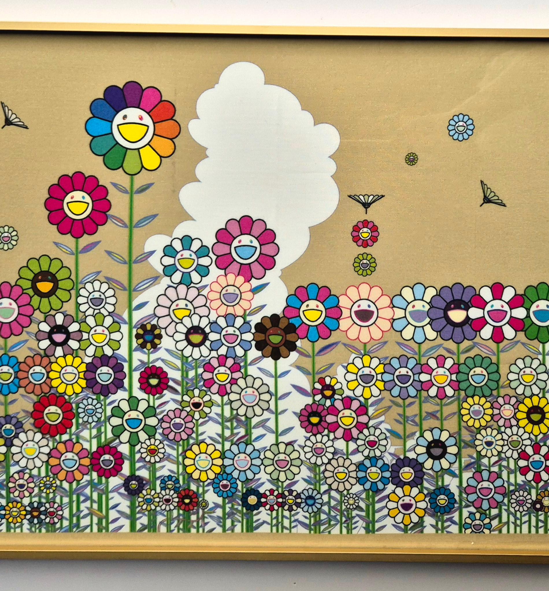 Takashi Murakami - Mononoke Kyoto Goldener Himmel Sommerblumenfeld mit goldenem Himmel im Angebot 2
