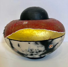  Raku Pottery Bowl with Cover