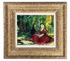 Vintage Women In Paris French Expressionist Oil Painting