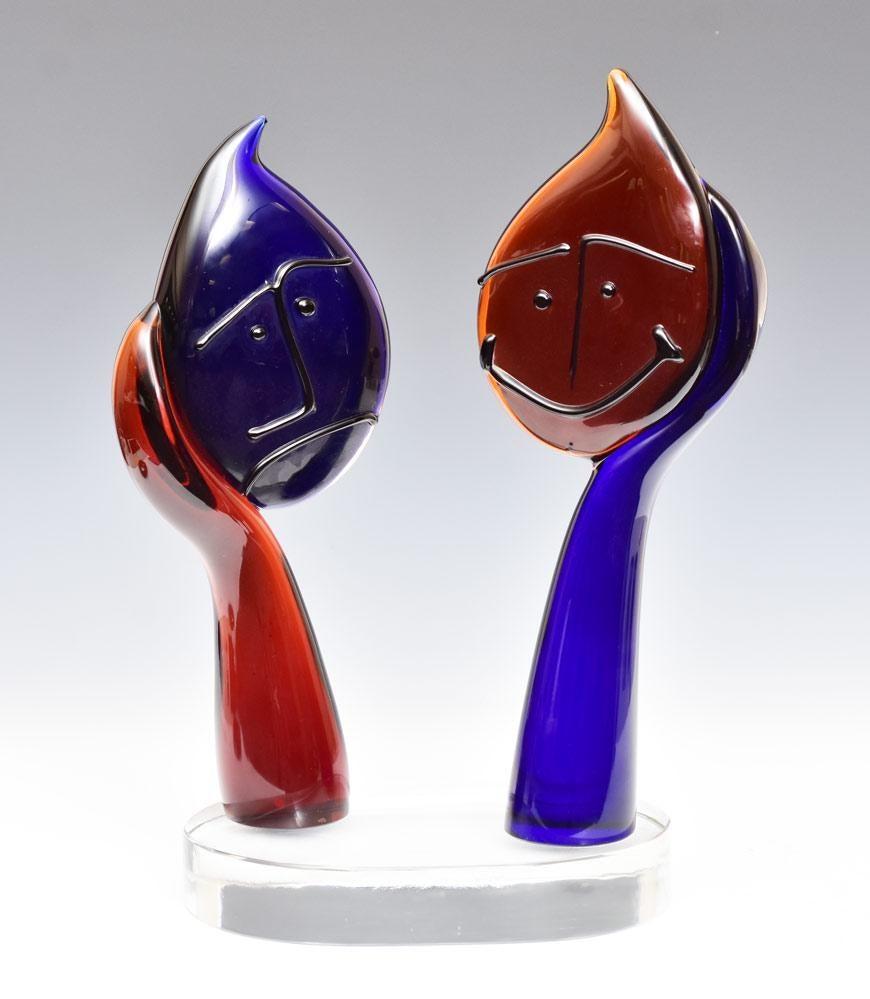 Silvano Signoretto Figurative Sculpture -  Happy Face Glass Sculpture 