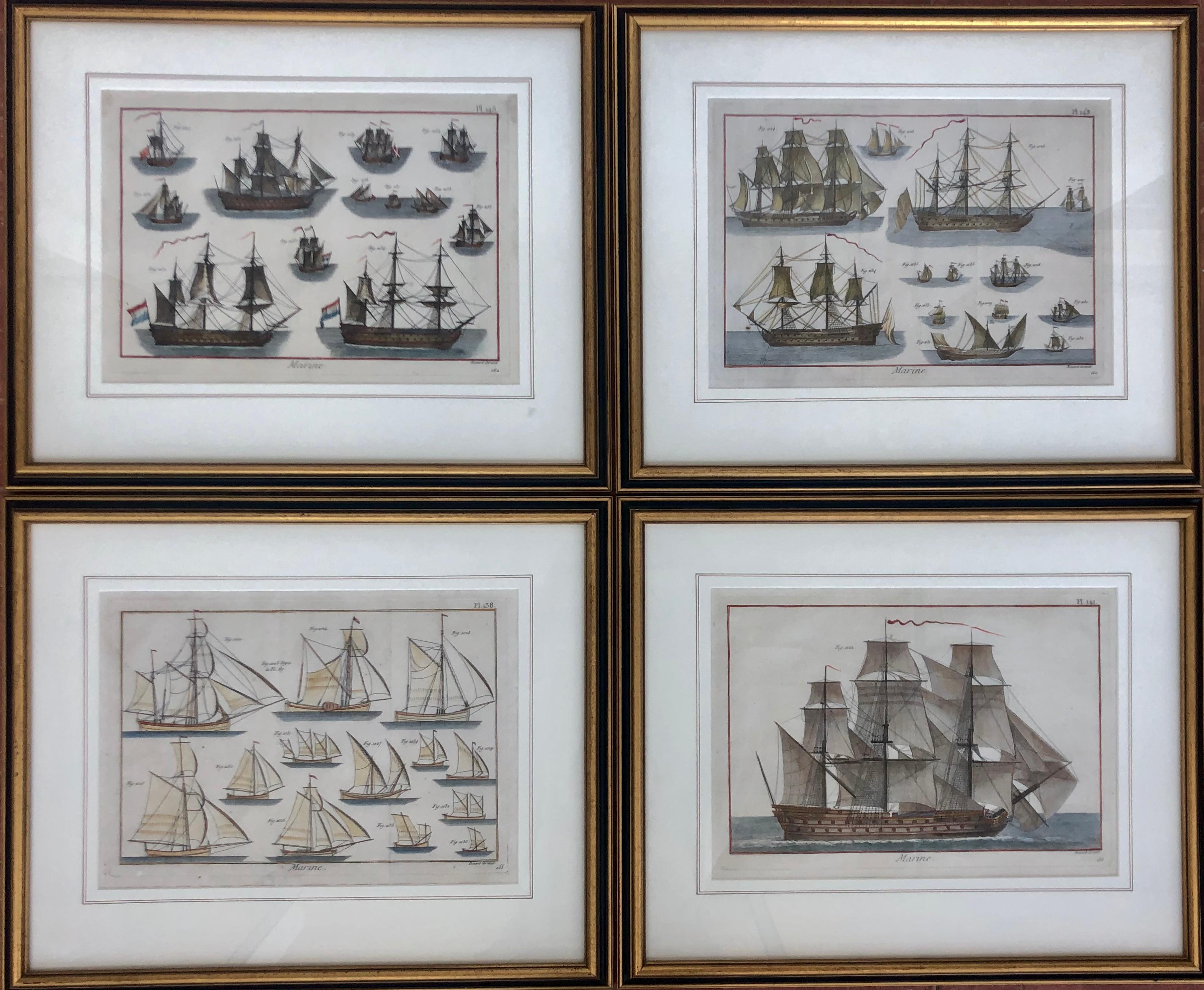  Benard Direxit Landscape Print - Set of Four French Antique Marine Prints