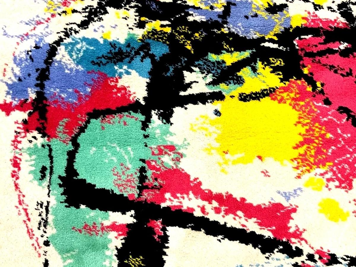 Mid-Century Abstract Composition Wool Tapestry Carpet - Modern Art by Robert Jacobson  