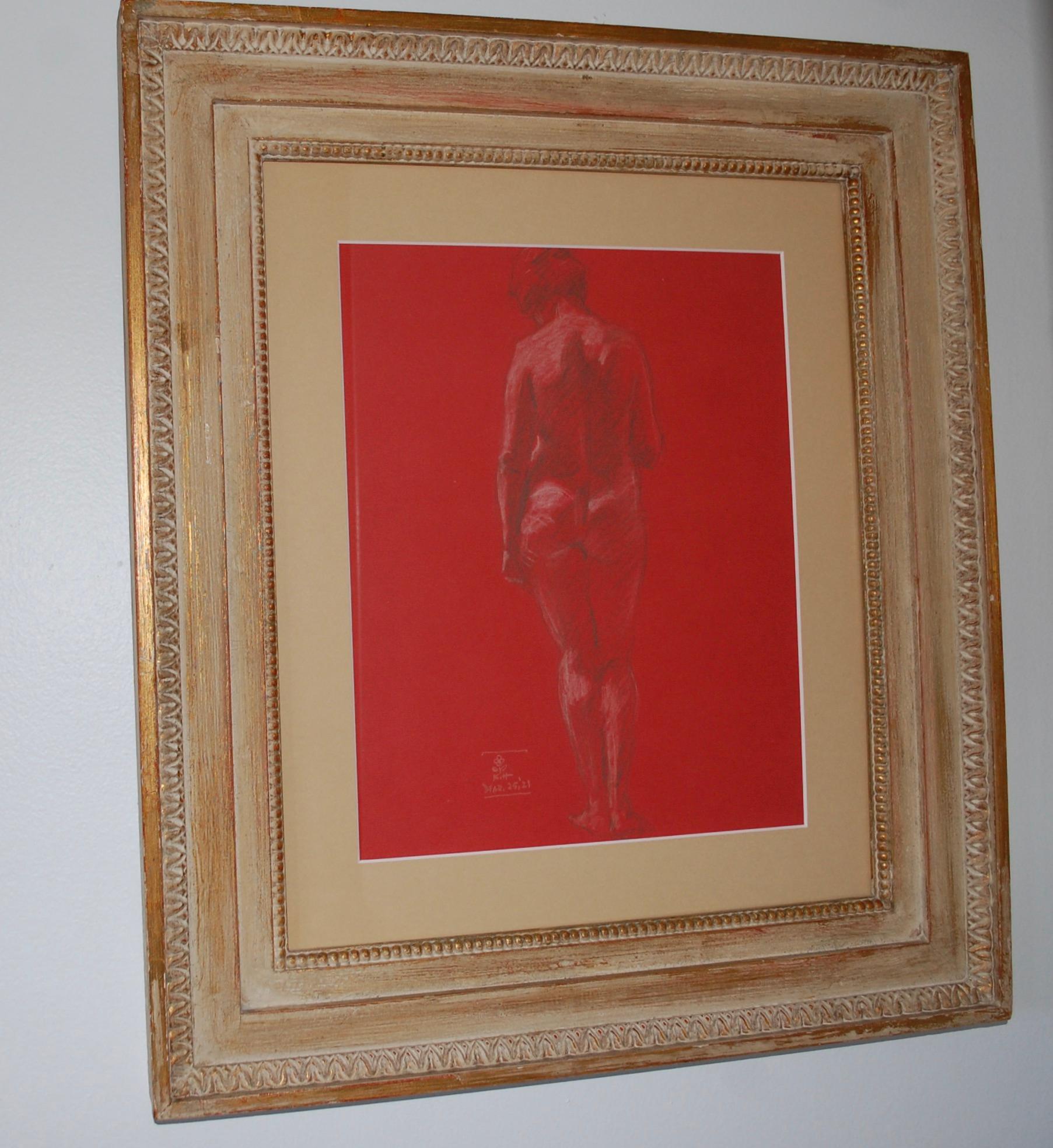  Nude Drawings On Red Paper For Sale 2