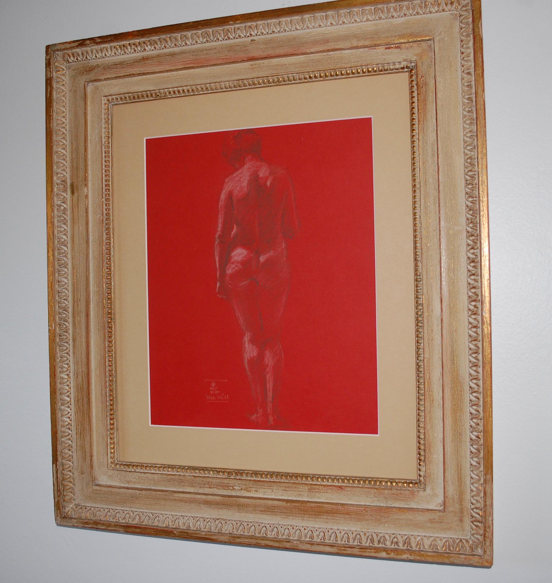  Nude Drawings On Red Paper For Sale 3