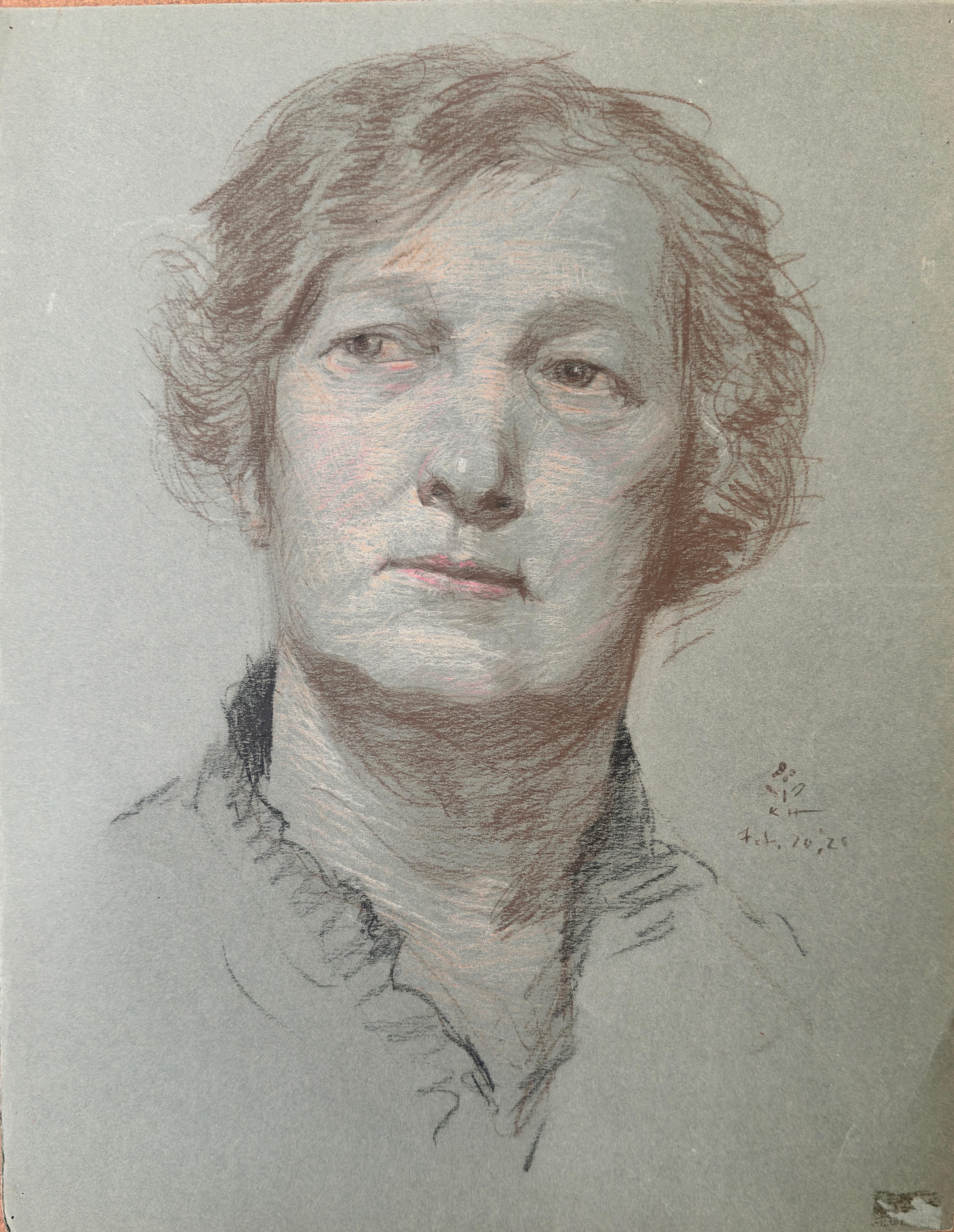 Retrato De Una Mujer Dibujo A Lápiz