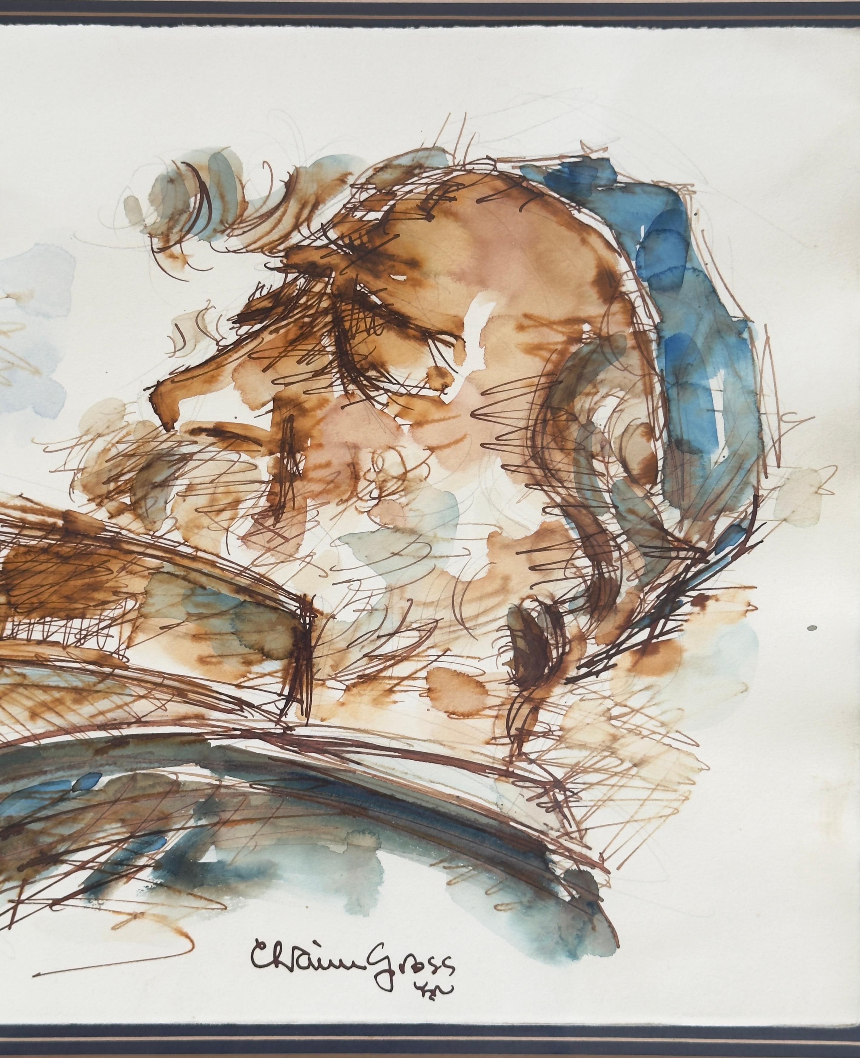 Violinista 1960/65
dimensioni dell'opera 11x29, con cornice 18x36 pollici, firmata dall'artista.
Chaim Gross (1904 Austria-1991 USA) sarà sempre ricordato come uno dei principali artisti americani: pittore, scultore che praticava l'intaglio diretto