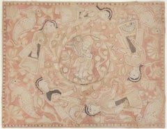 Figures and Birds Indian Mithila Folk Art