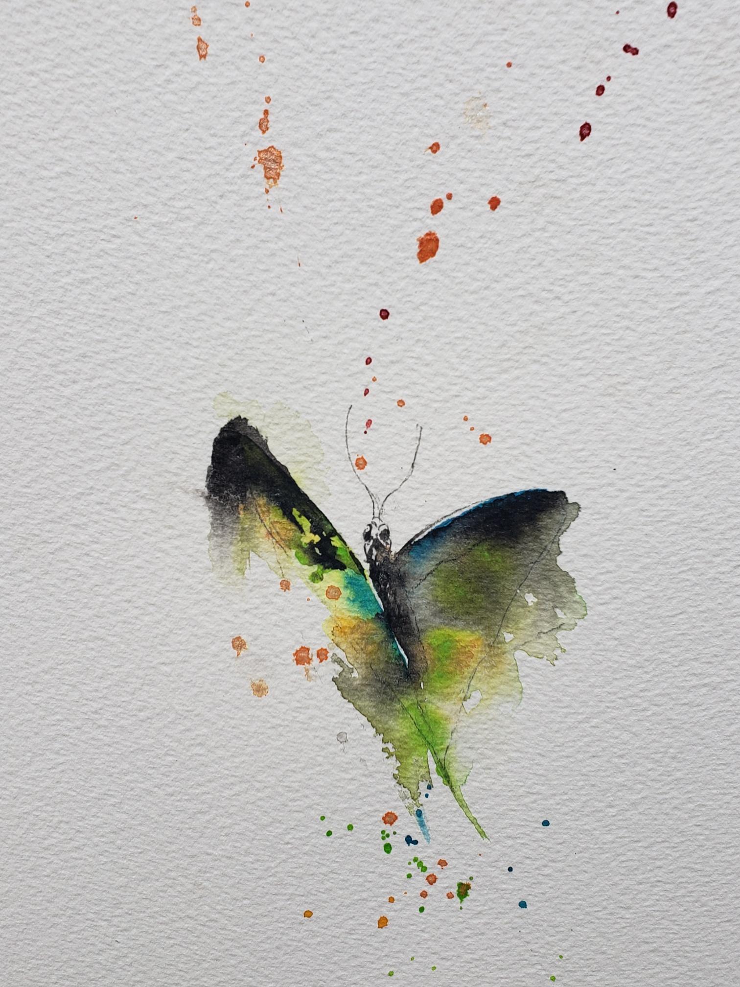 Vortex-Twin Flammen-Schmetterlinge (Abstrakter Expressionismus), Painting, von Keith Carrington