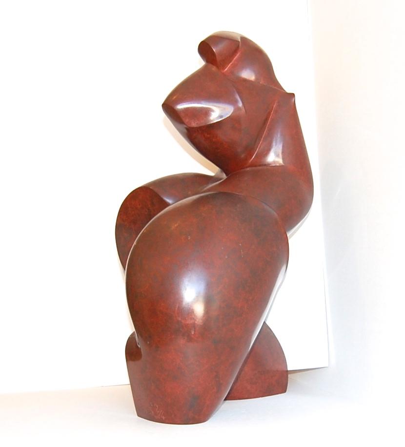Dominique Polies Sculpture nue en bronze - Or Nude Sculpture par Dominique Polles 
