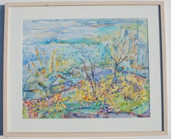 Impressionistic Landscape Watercolor On Paper