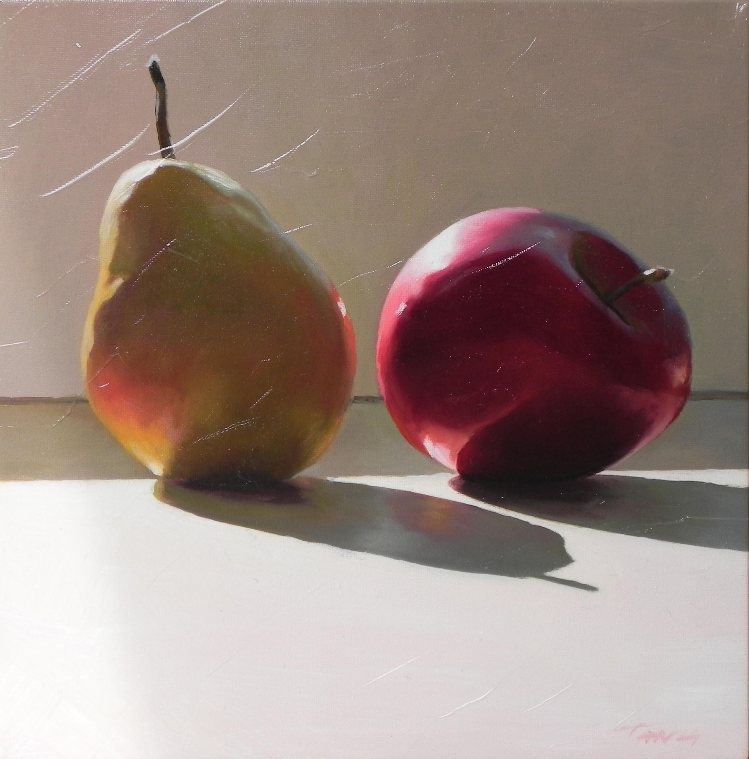 Tania Darashkevich Figurative Painting - Sunbathing Still Life with Fruit