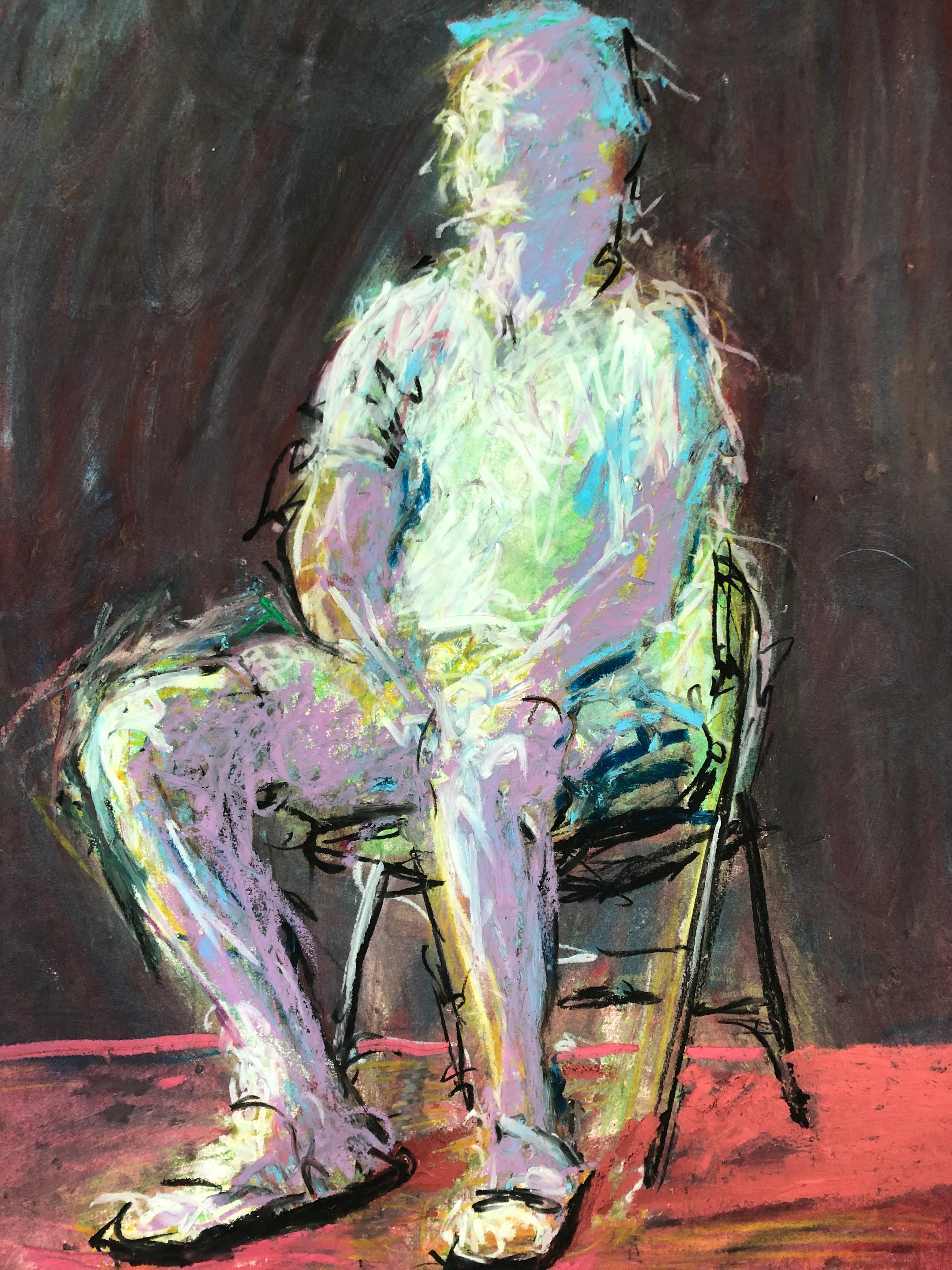 Man In The Chair – Painting von Rafael Saldarriaga