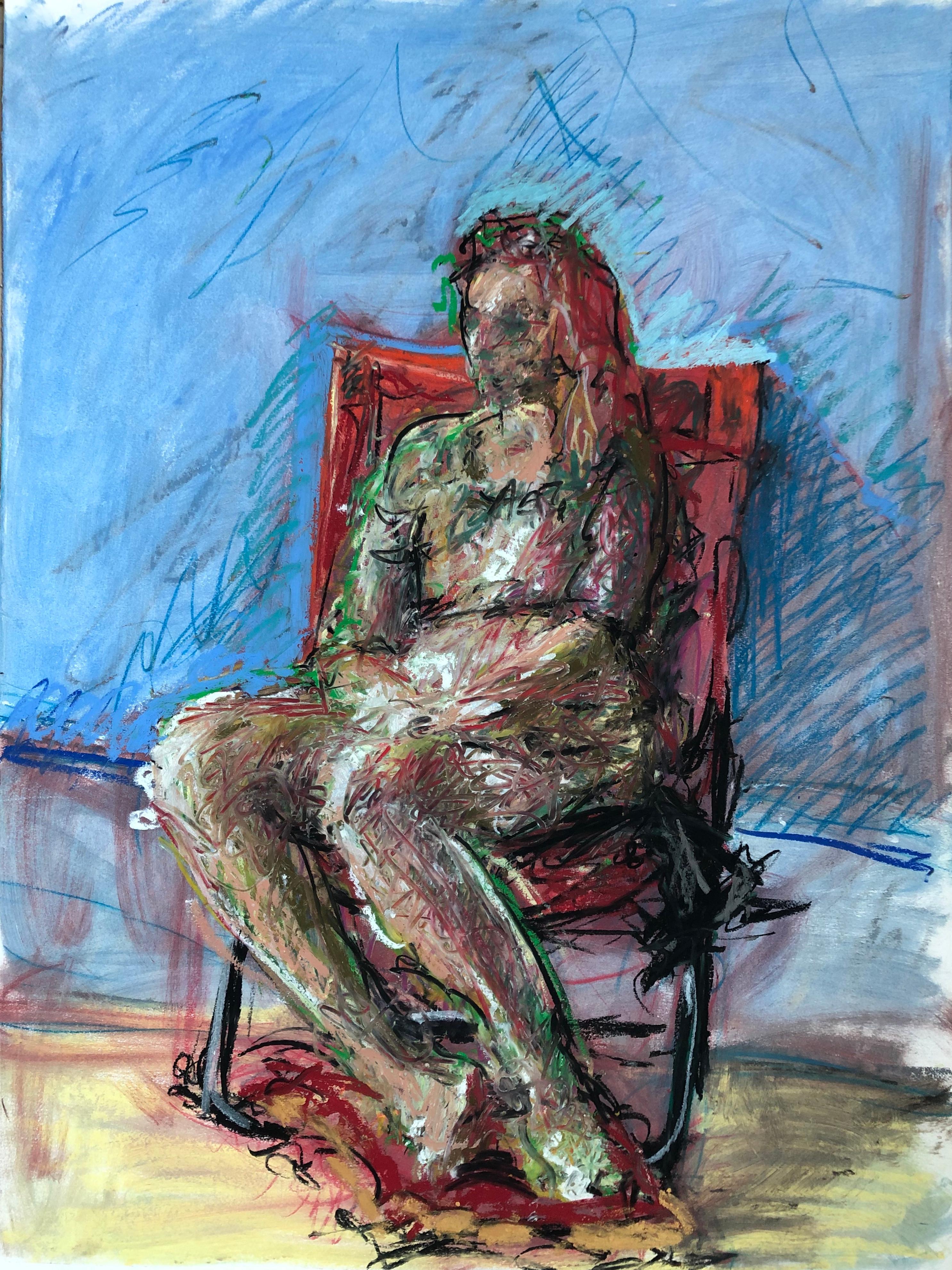 Woman in the Chair - Painting by Rafael Saldarriaga