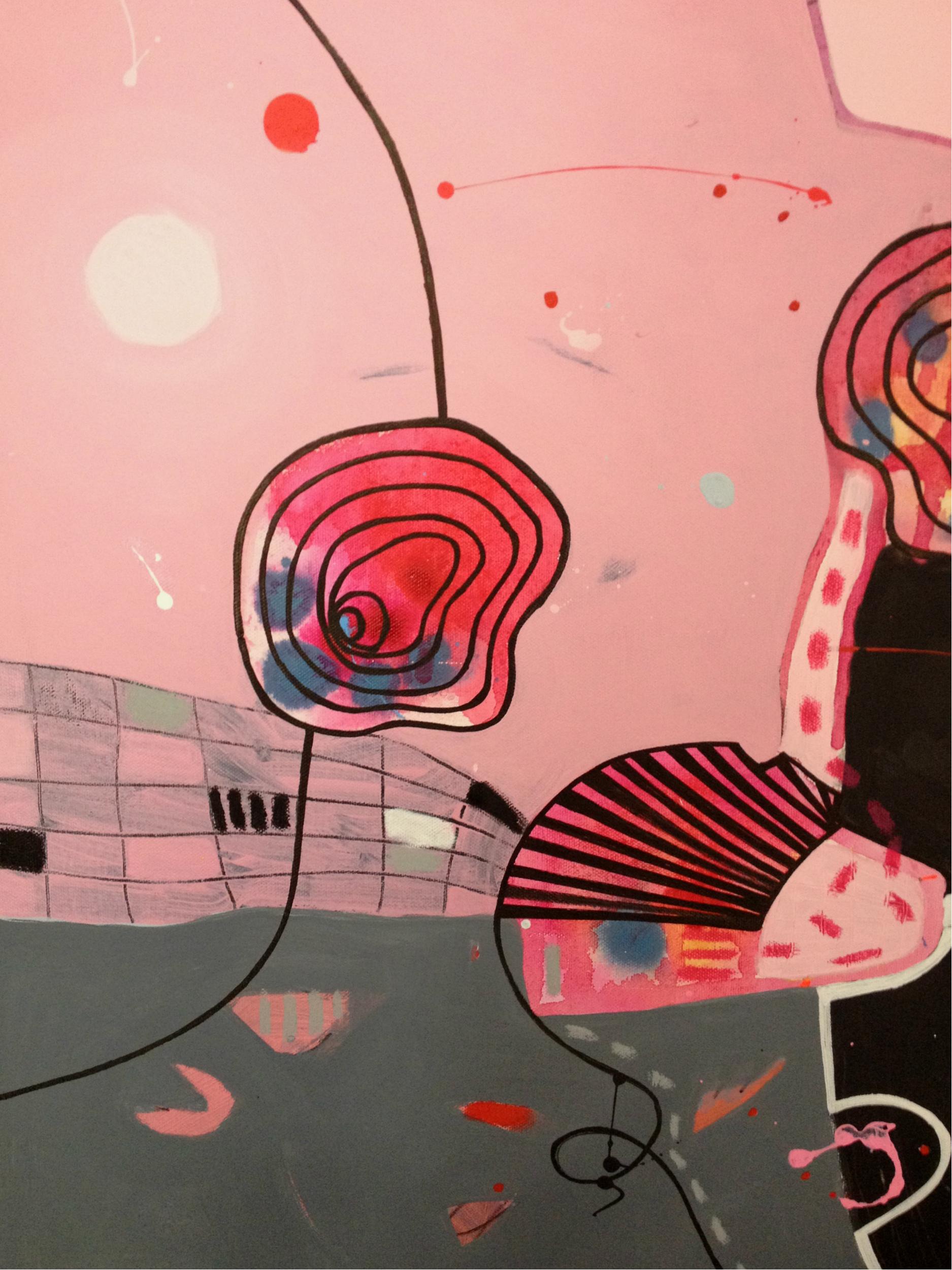   Arigato díptico,  acrílico sobre lienzo. 
Malgosia Kiernozycka nació en Breslavia, Polonia. Se graduó en la Escuela de Bellas Artes y recibió una beca del Ministerio de Cultura y Arte para la Universidad de Bellas Artes de Breslavia. Estudió