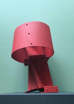 Navegante Modern Abstract Red Metal Sculpture by Edgard Negret