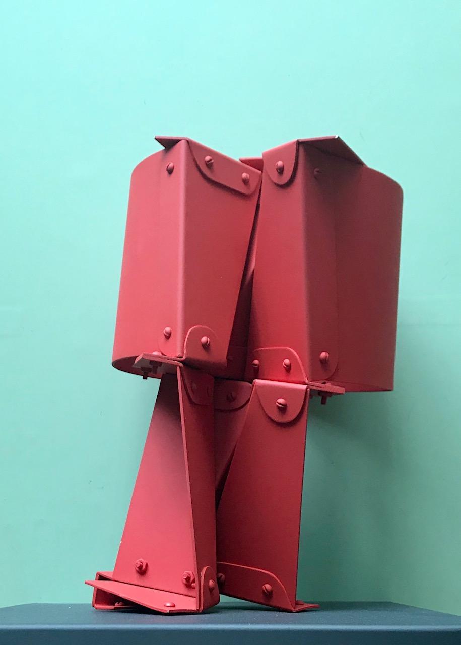 Navegante Modern Abstract Red Metal Sculpture by Edgard Negret 1