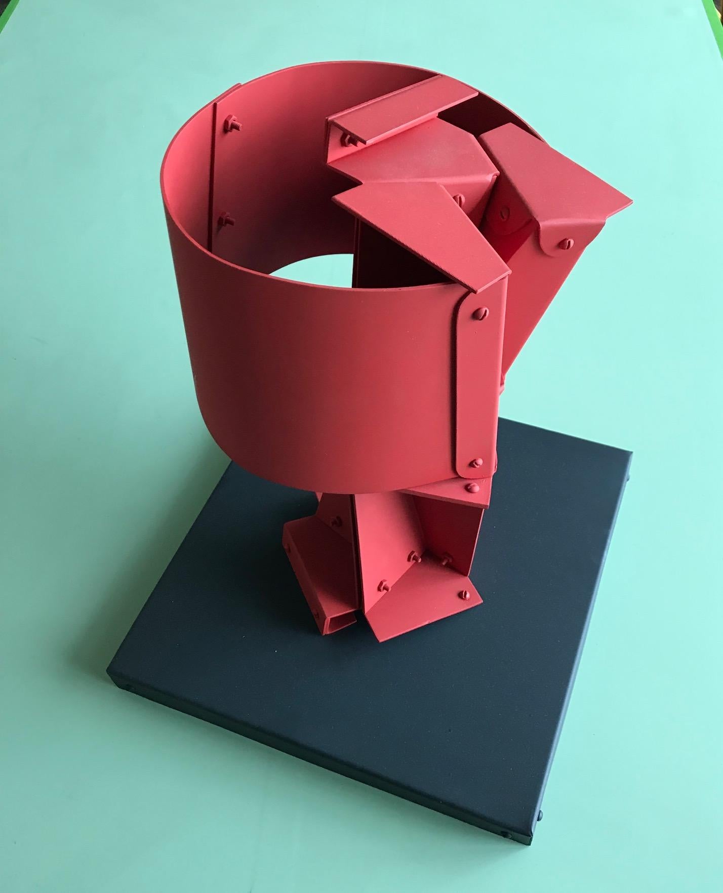 Navegante Modern Abstract Red Metal Sculpture by Edgard Negret 4