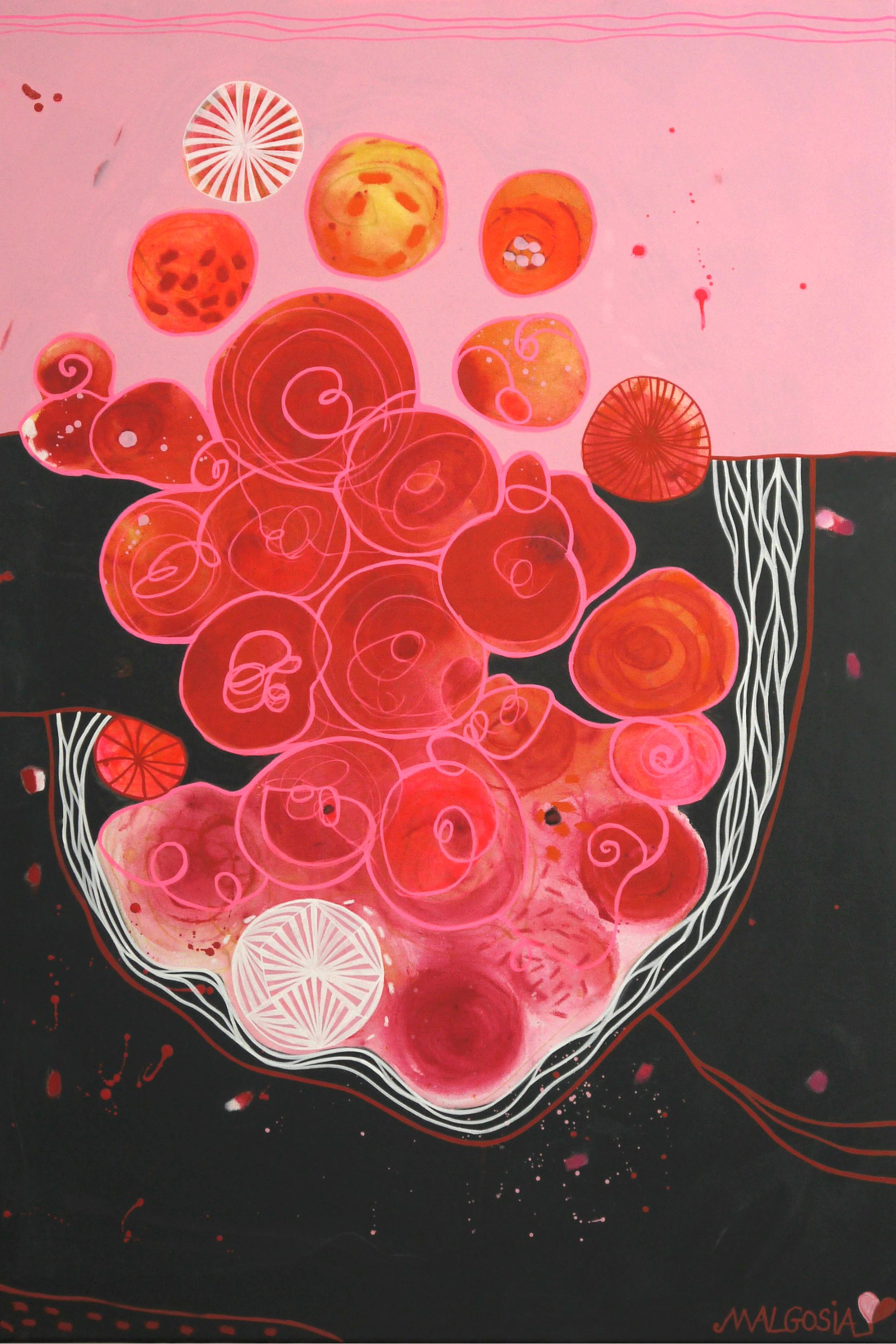 Blood Love Diptych  - Painting by Malgosia Kiernozycka