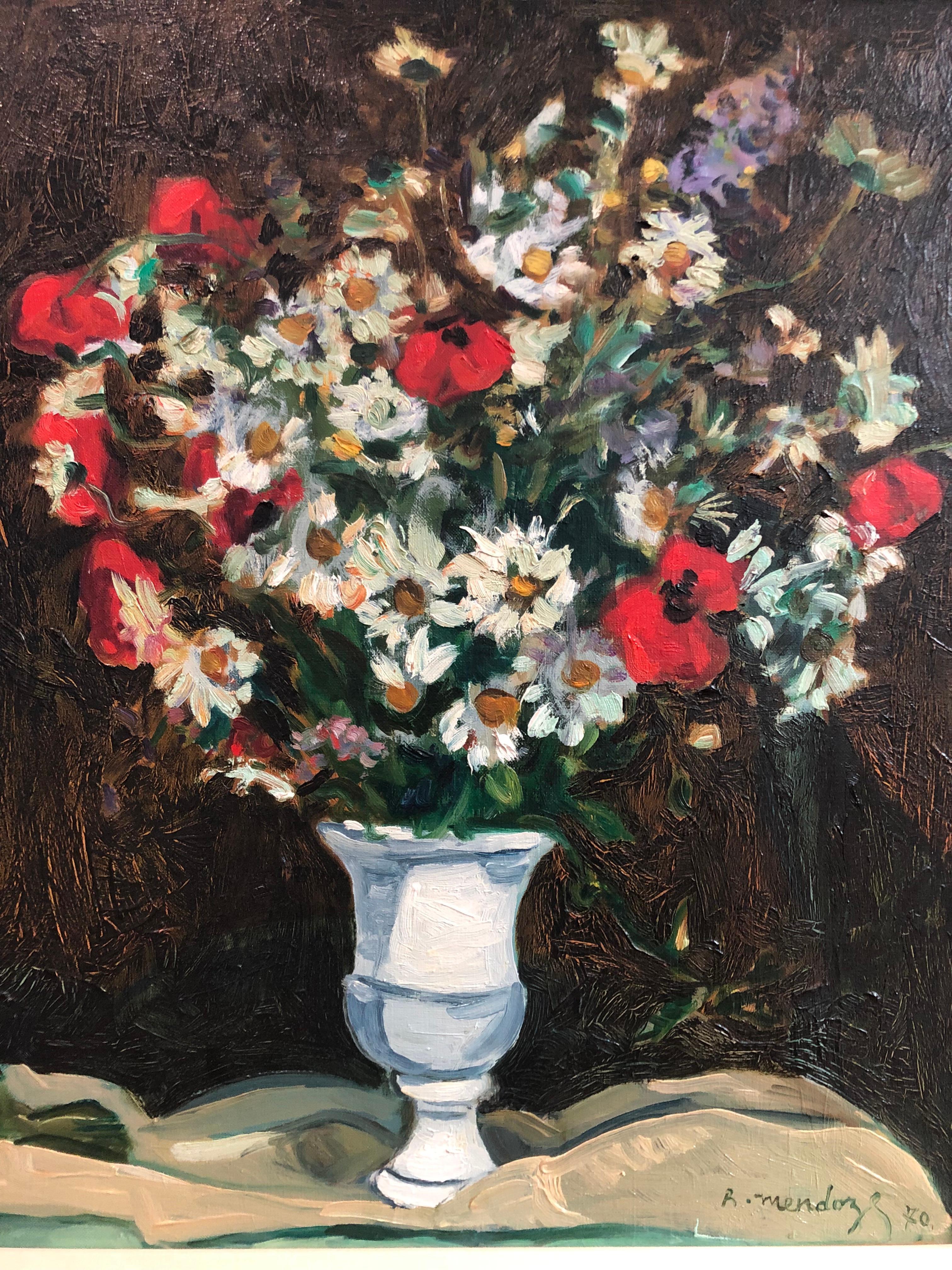  Blumenstrauß Stilleben Malerei – Painting von Robert Mendoze