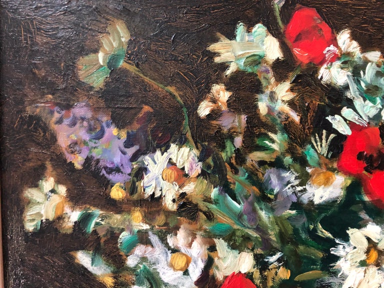 Flowers Bouquet De Fleurs Champs - Post-Impressionist Painting by Robert Mendoze
