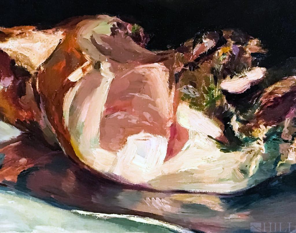 Nature morte au jambon - Painting de Edmund Pick Morino