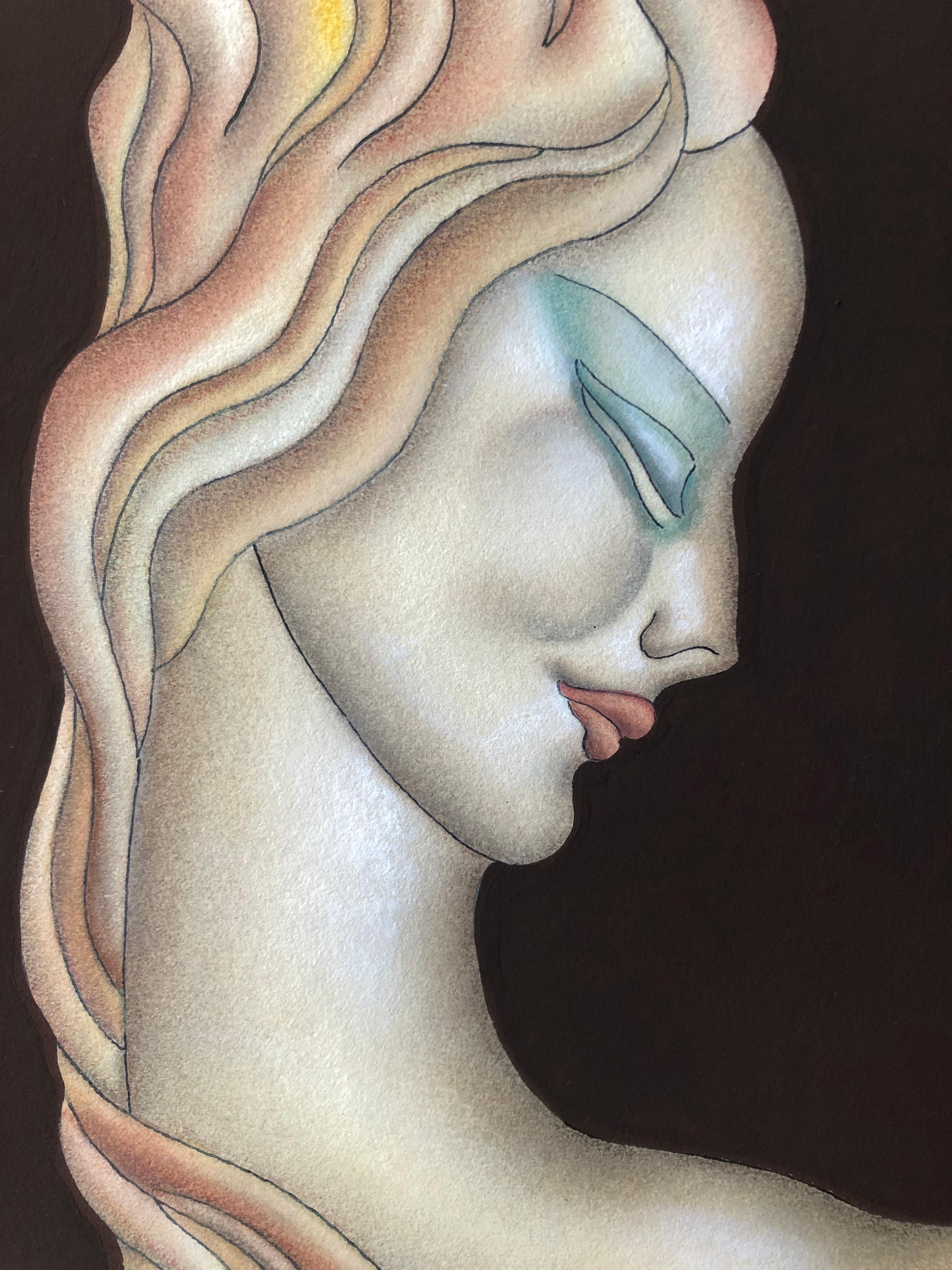 Art Deco Woman - Beige Figurative Art by Gustave Kaitz