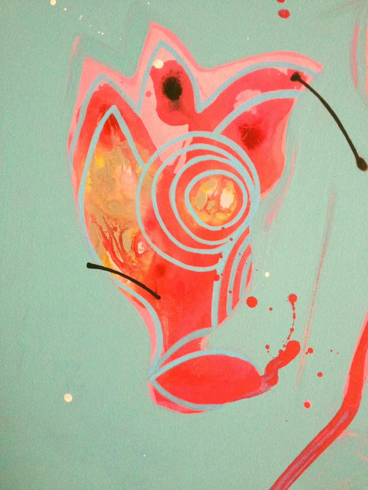 Smell Of Magnolias Contemporary Abstract Composition - Abstract Expressionist Painting by Malgosia Kiernozycka