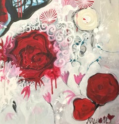 So Sorry Abstract With Red Flower